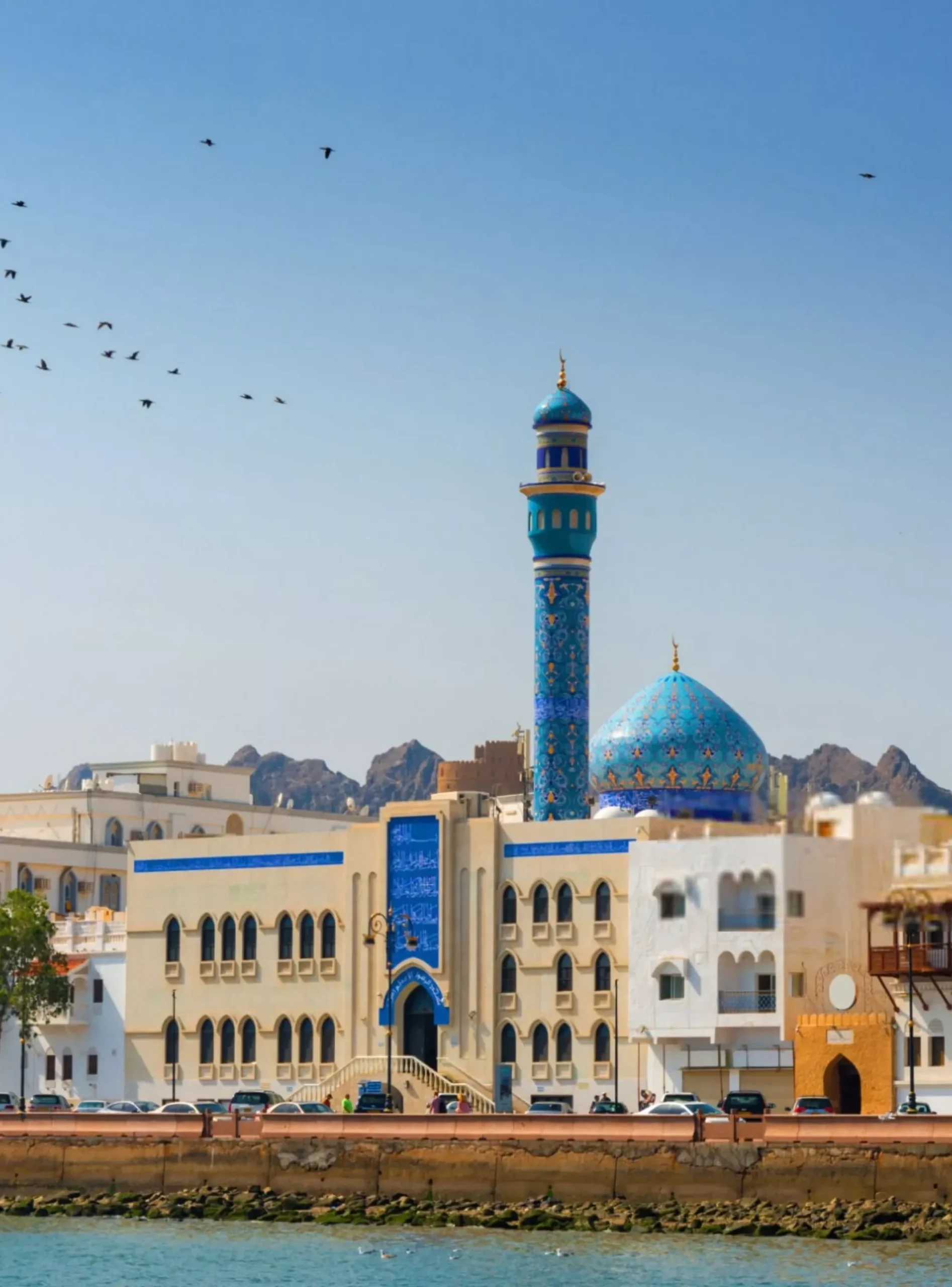 Oman - Muskat, Masjid Al Rasool Al A dham Mosque with flower-min